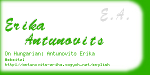 erika antunovits business card
